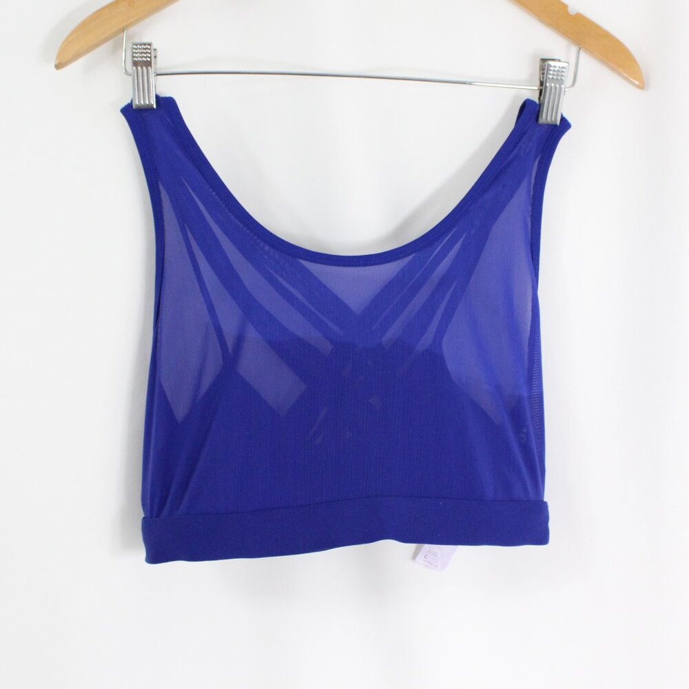 Fabletics Faye High Impact Sports Bra Women's Large Admiral Navy Blue Crossback
